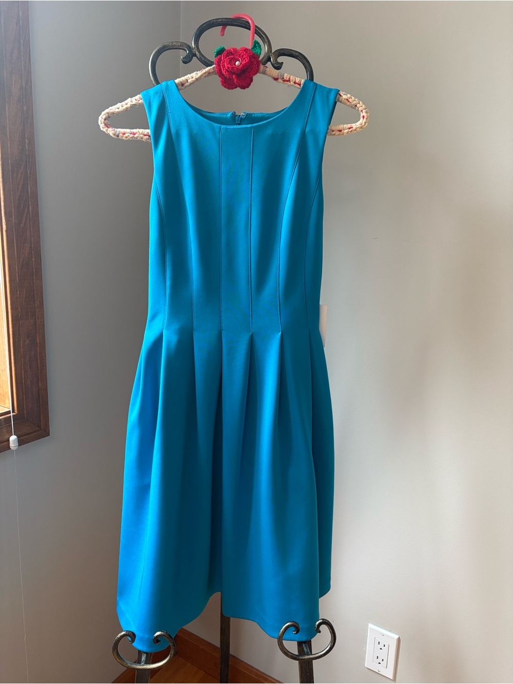 Calvin Klein Teal Sleeveless Fit-and-Flare Midi Dress